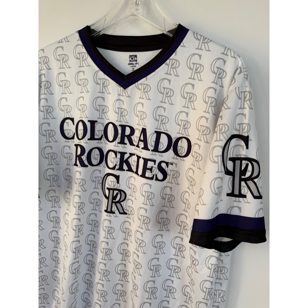 Stitches Colorado Rockies MLB Cooperstown Collection Jersey White All Over Print